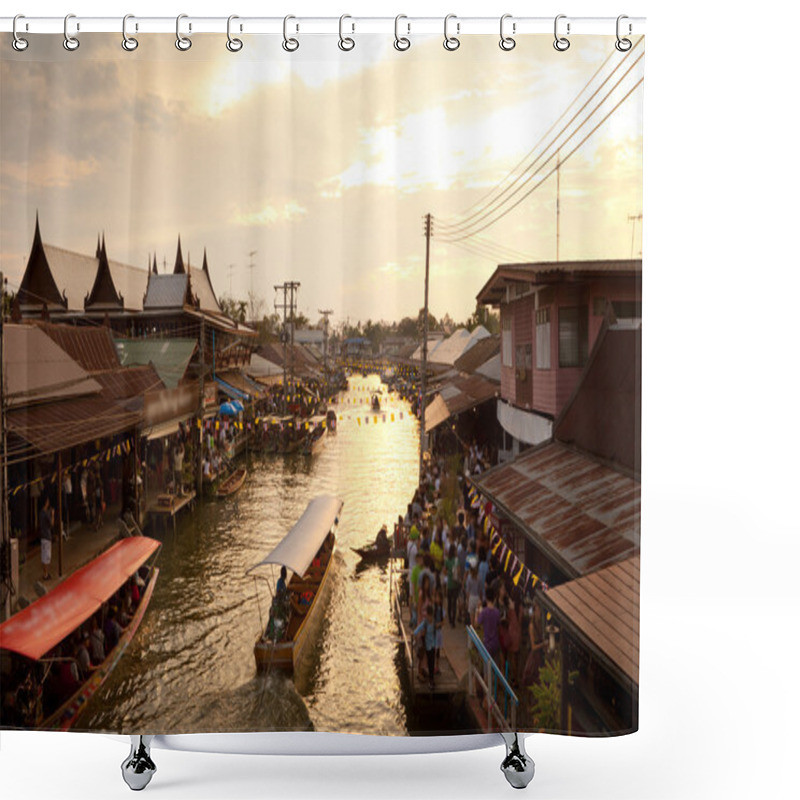 Personality  Floating Market Shower Curtains