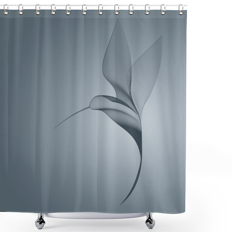 Personality  Hummingbird Dark Lines Shower Curtains