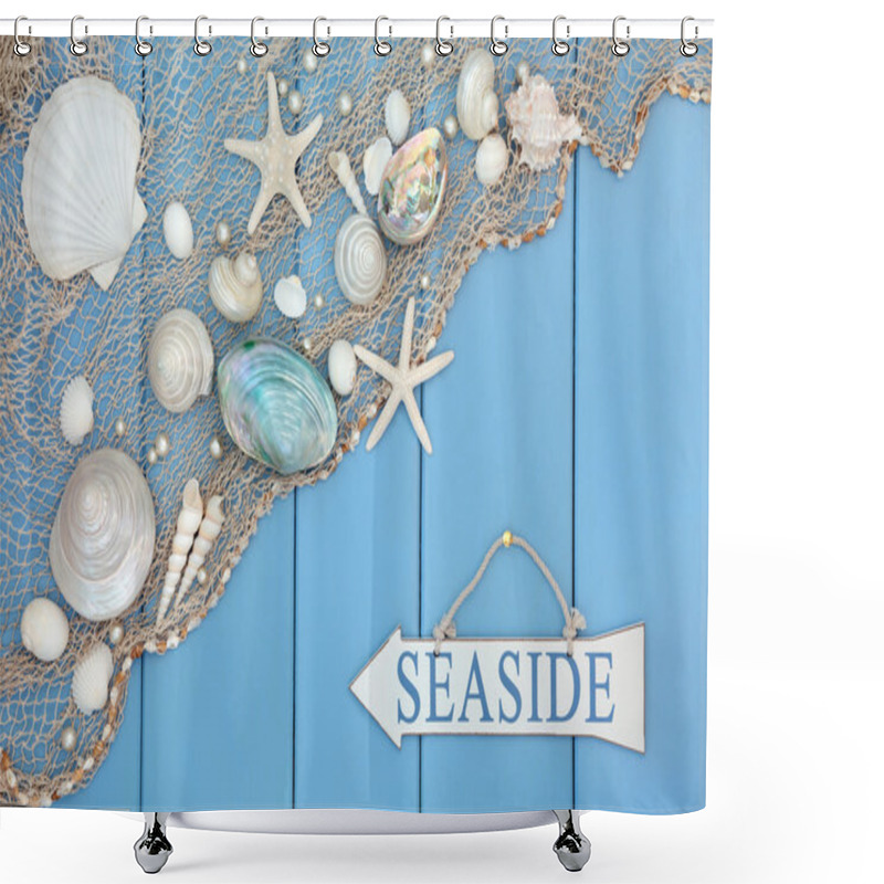 Personality  Seaside Abstract With Shells Shower Curtains