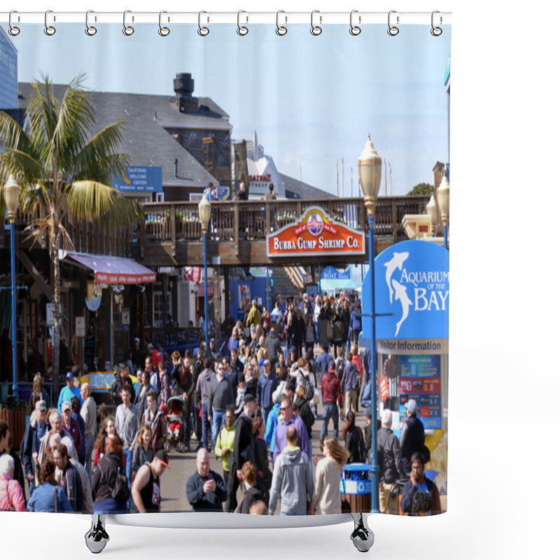 Personality  Visitors In Pier 39 Fishermans Wharf San Francisco - CA Shower Curtains