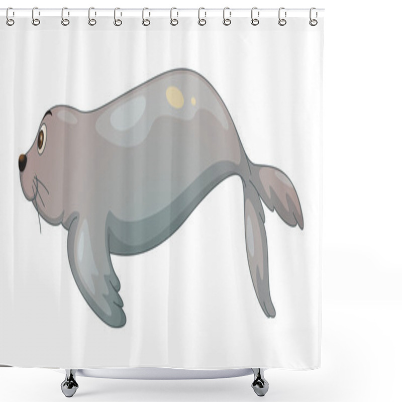 Personality  Seal Fish Shower Curtains