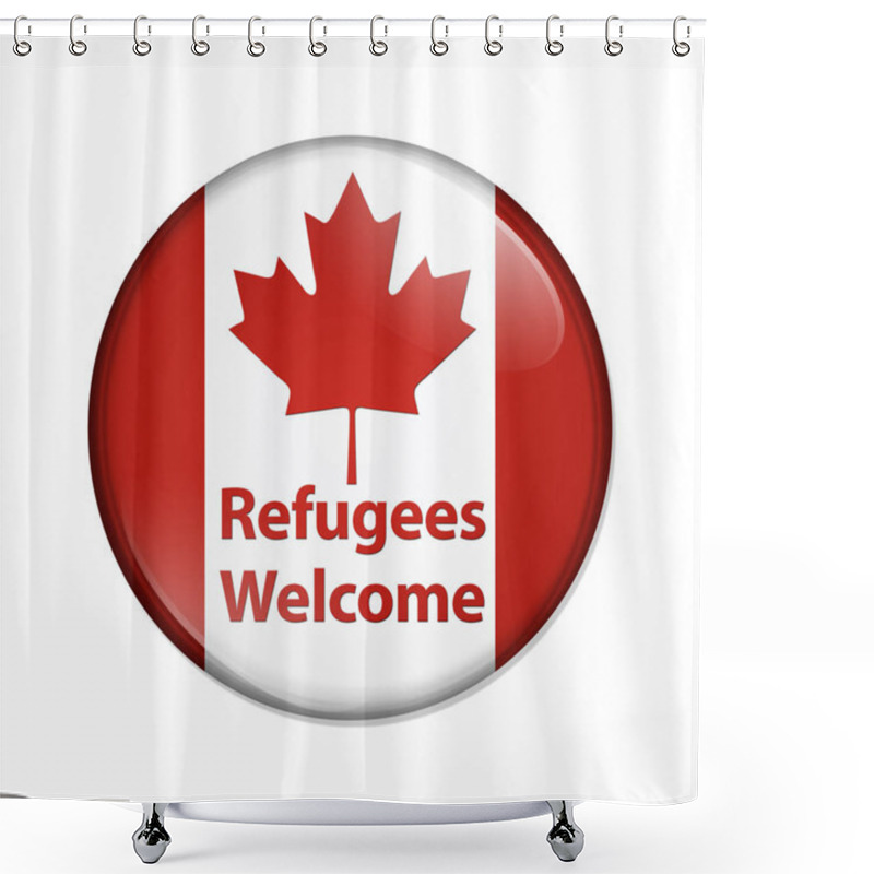 Personality  Canada Is Welcoming Refugees Button Shower Curtains