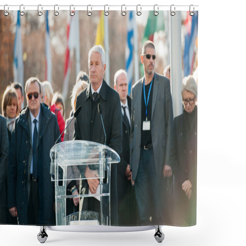 Personality  Minute Of Silence In Tribute To The Victims Of Paris, Council Of Shower Curtains