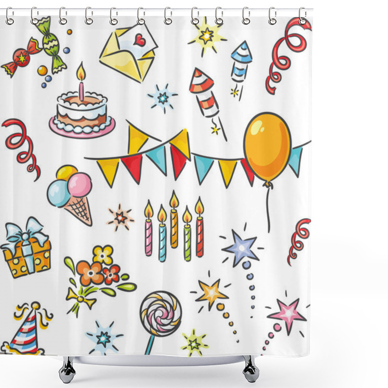 Personality  Cartoon Birthday Set Shower Curtains