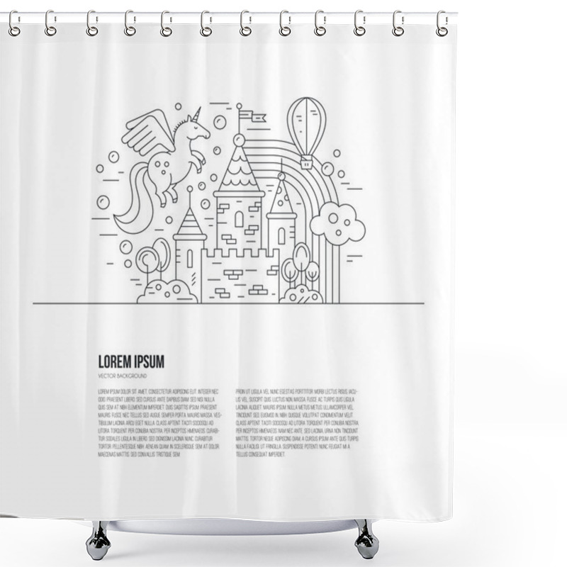 Personality  Illustration Of Magic Castle Shower Curtains