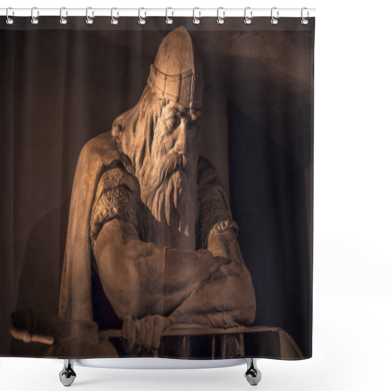 Personality  December 03, 2016: The Face Of Holger Danske Inside Kronborg Castle, Denmark Shower Curtains