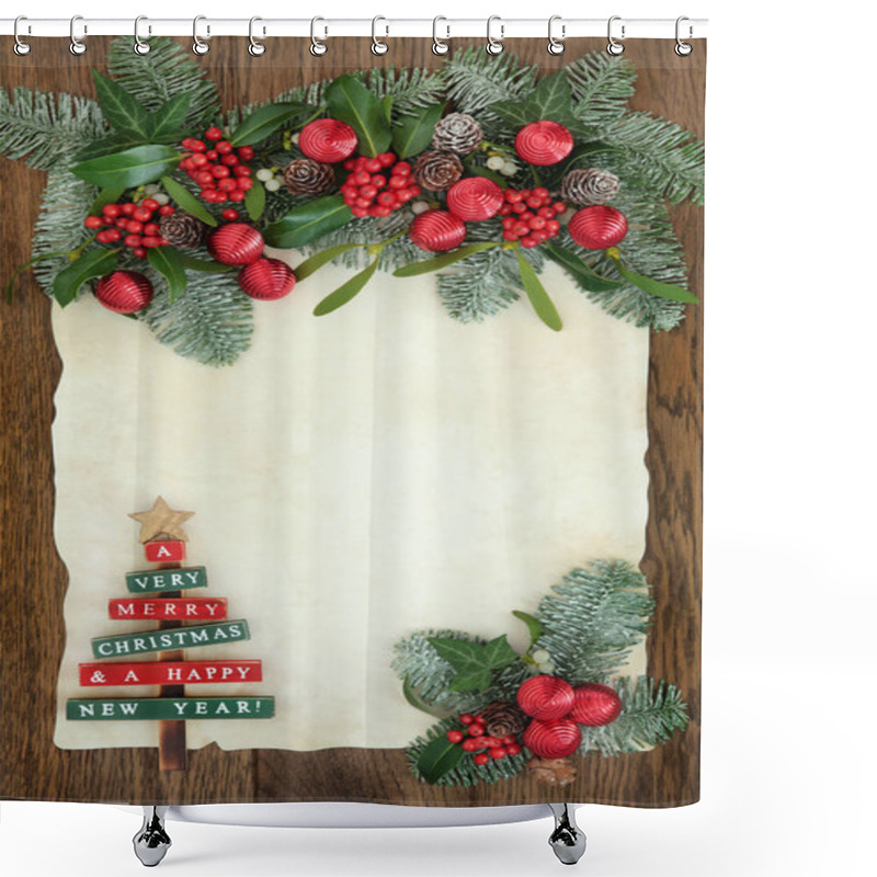 Personality  Abstract Christmas Border Shower Curtains