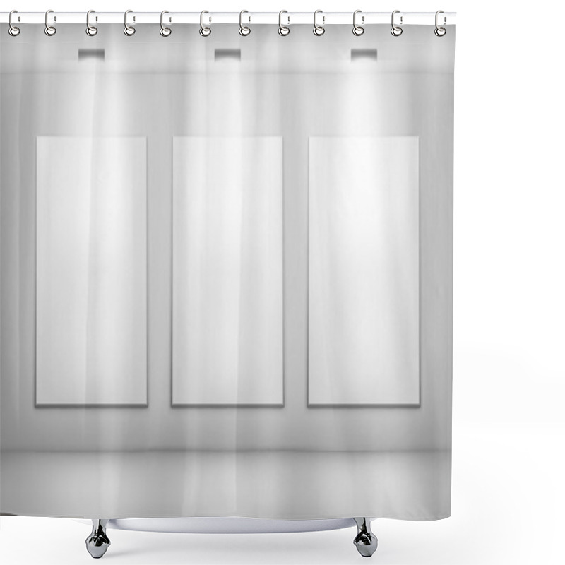 Personality  White Frame In Art Gallery Shower Curtains