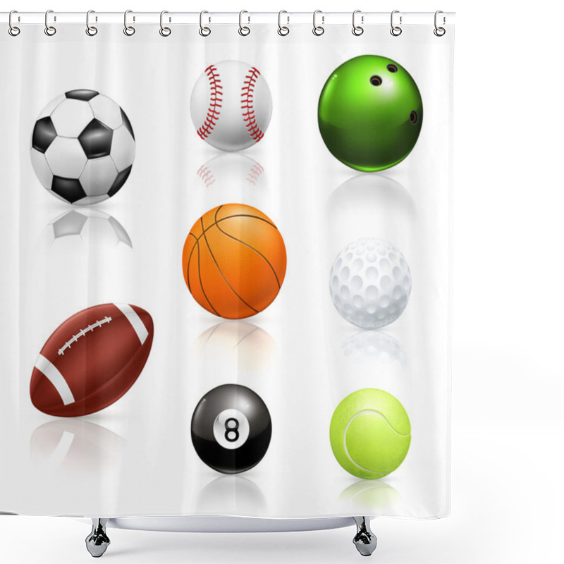 Personality  Balls, Vector Icons Shower Curtains