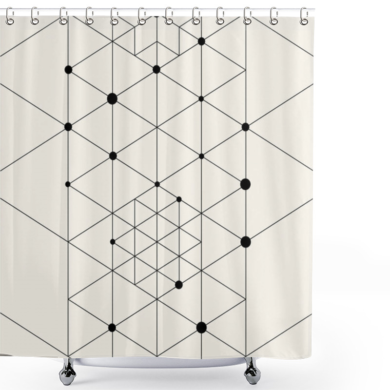 Personality  Seamless Pattern With Geometric Tiles Shower Curtains