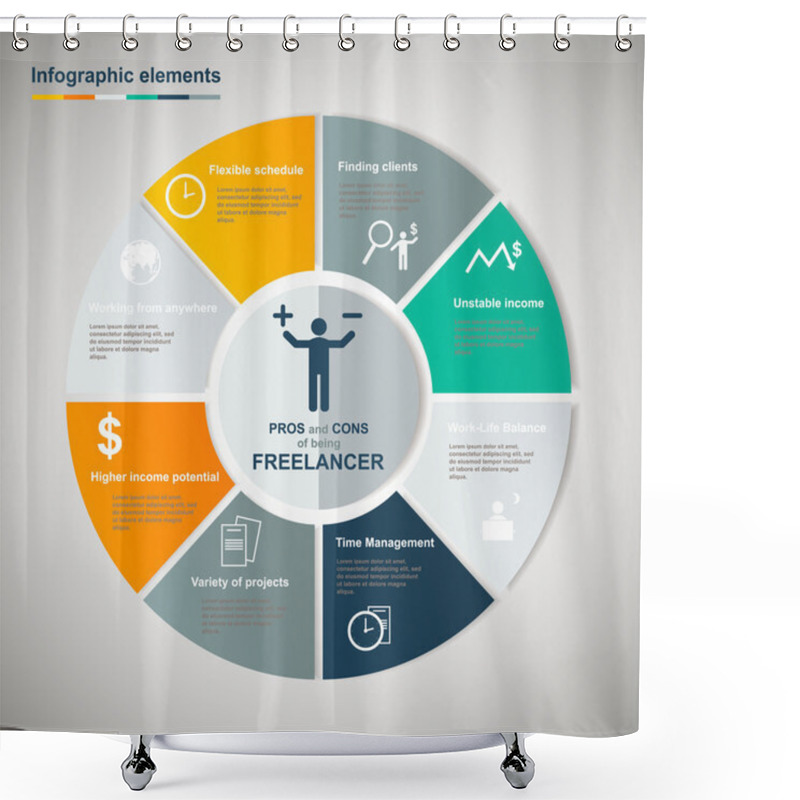 Personality  Vector Freelance Infographics Shower Curtains