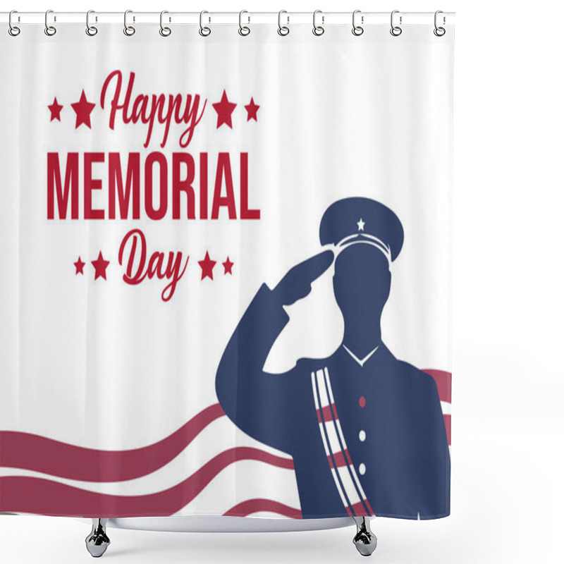 Personality  Happy Memorial Day Vector For Greeting Cards And More Shower Curtains