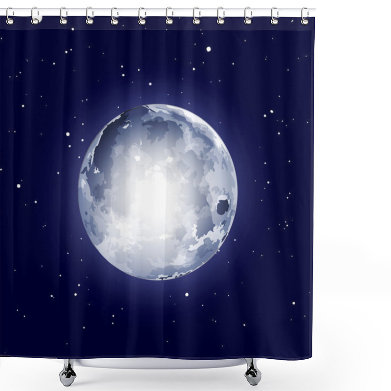 Personality  Space Background With The Moon And Stars Shower Curtains