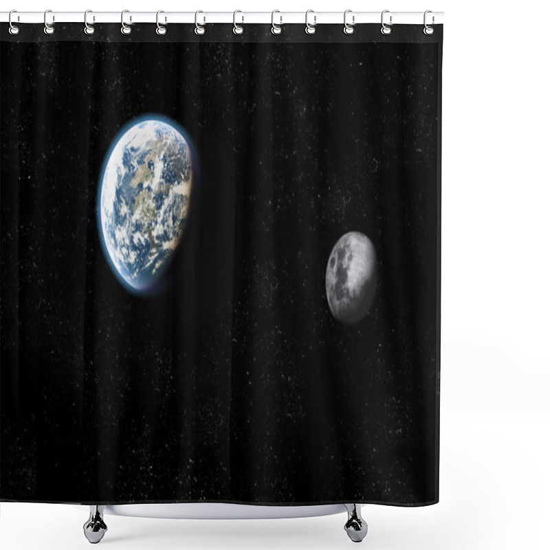 Personality  Earth And Moon Shower Curtains