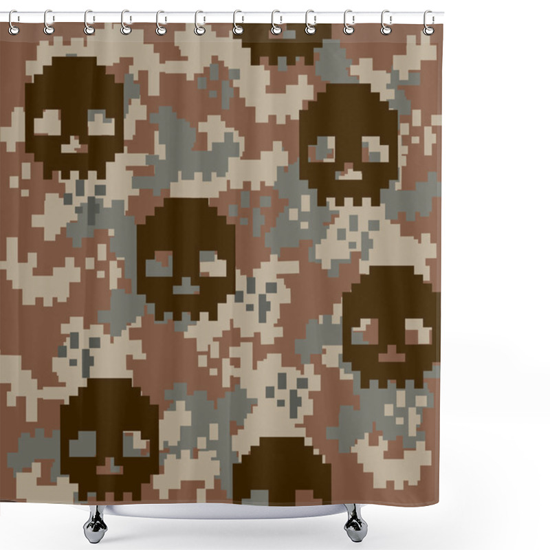 Personality  Army Texture, Camo Acu Skull Shower Curtains