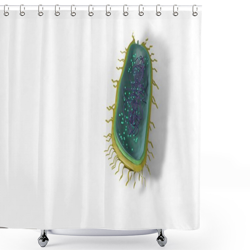 Personality  Bacterial Structure Model, Background 3d Render Shower Curtains