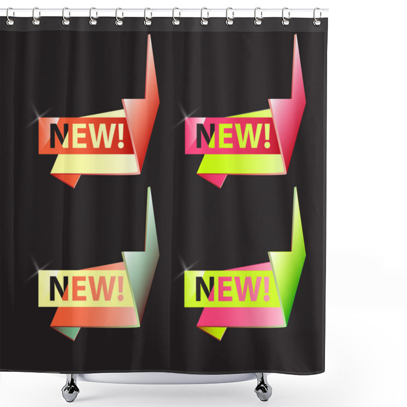 Personality  Vector origami banners set shower curtains