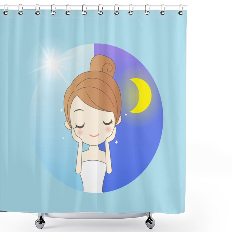 Personality  Cartoon Girl Beauty Care Shower Curtains