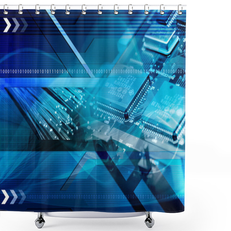 Personality  Abstract Technology Background Shower Curtains