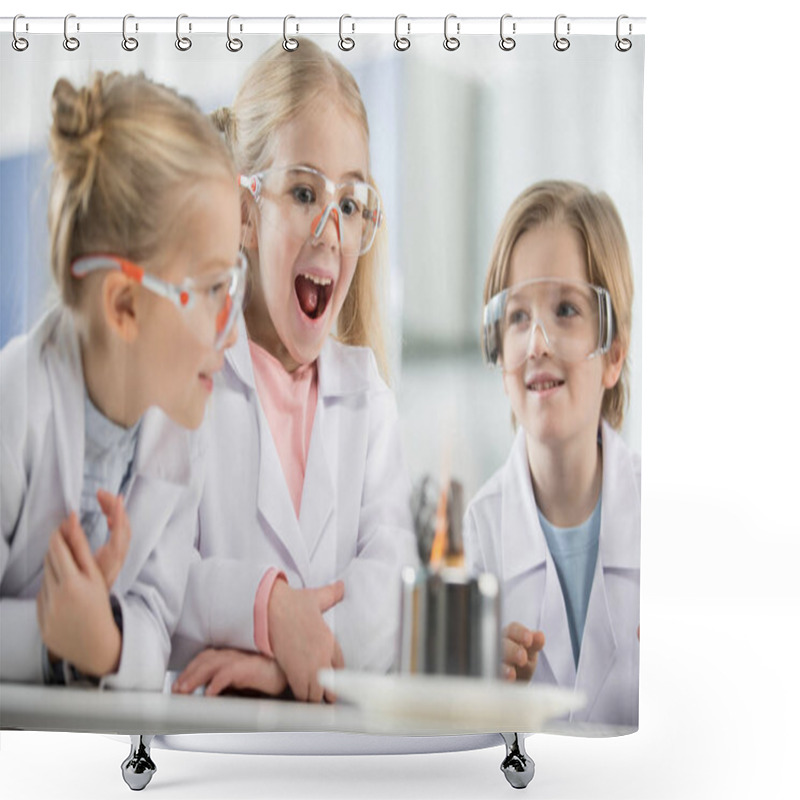 Personality  Kids In Protective Glasses Shower Curtains