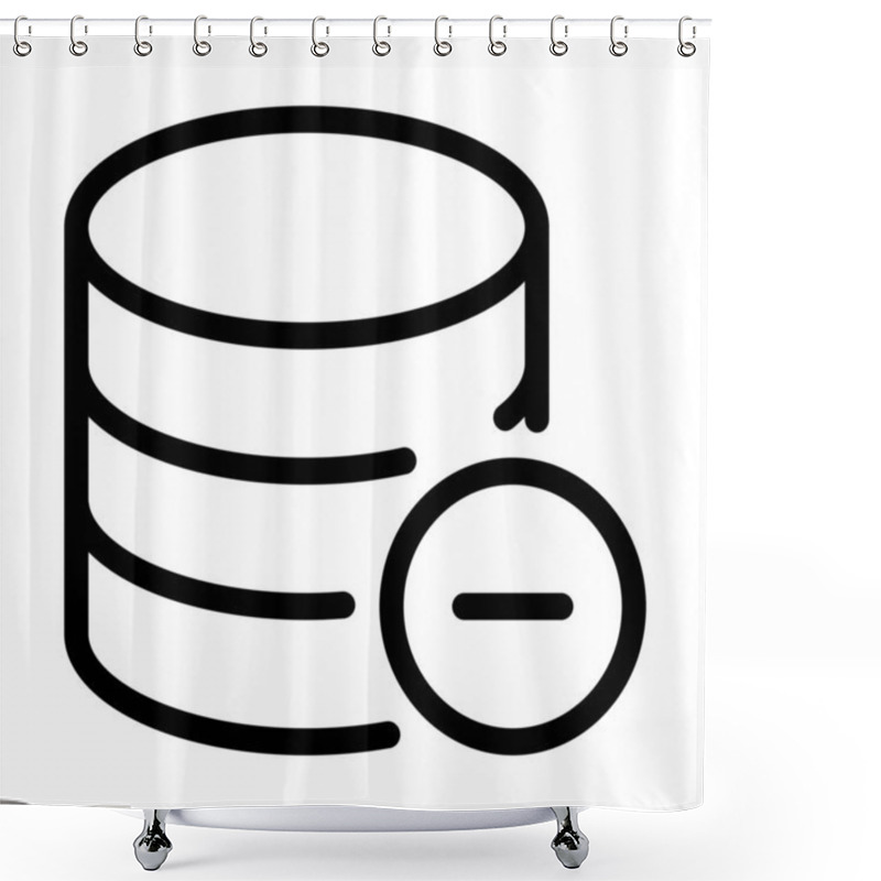 Personality  Remove Database Storage Simple Line Illustration Shower Curtains