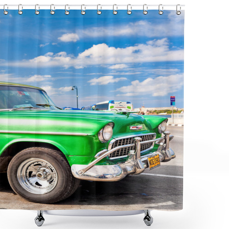 Personality  Classic American Car Parked In Havana Shower Curtains