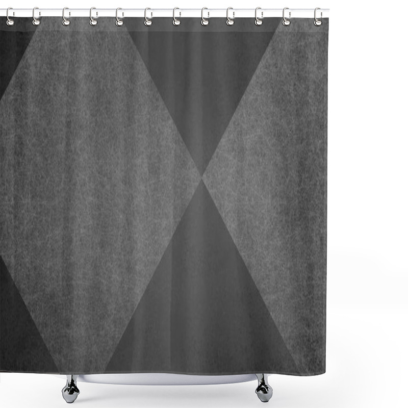 Personality  Abstract Black And White Background With Geometric Diamond Checked Pattern. Elegant Dark Gray Color With Textured Light Shapes And Angles In Modern Contemporary Design. Shower Curtains