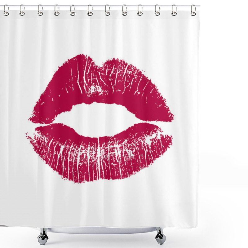 Personality  Print Set Of Pink Lips. Vector Illustration On A White Background. EPS Shower Curtains