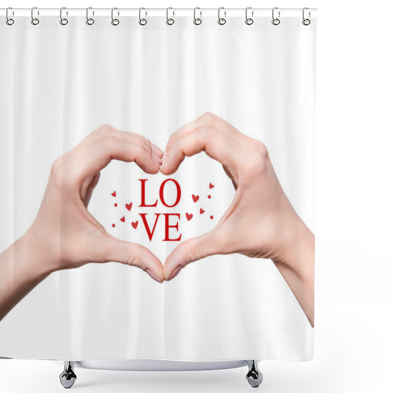 Personality  Heart Sign Of Hands  Shower Curtains