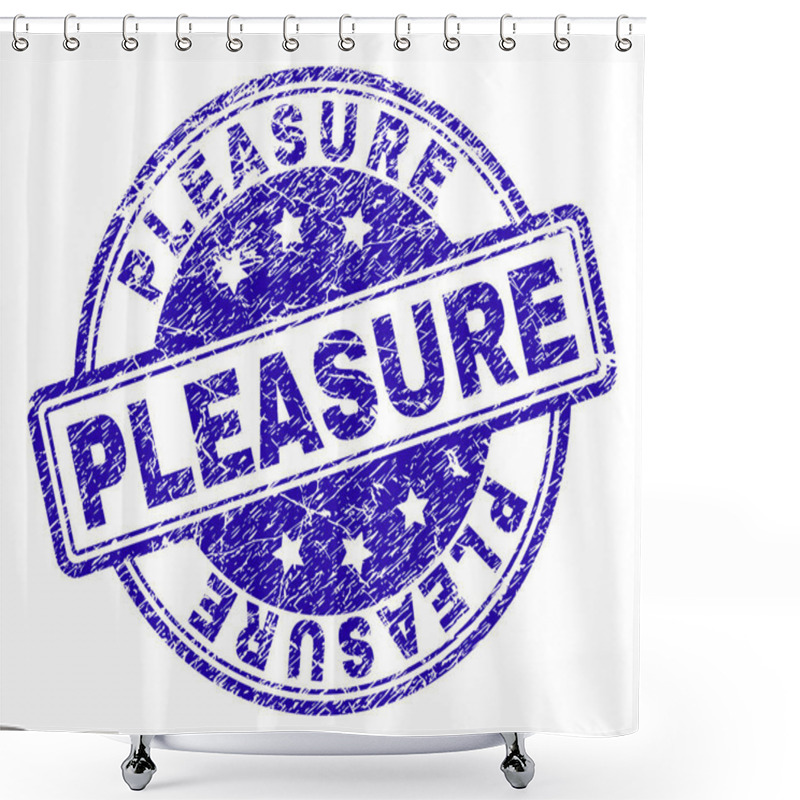 Personality  Scratched Textured PLEASURE Stamp Seal Shower Curtains