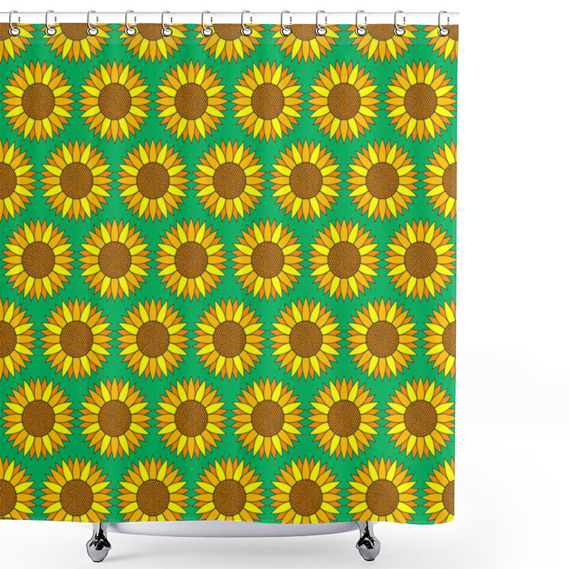 Personality  Sunflowers Seamless Pattern Shower Curtains