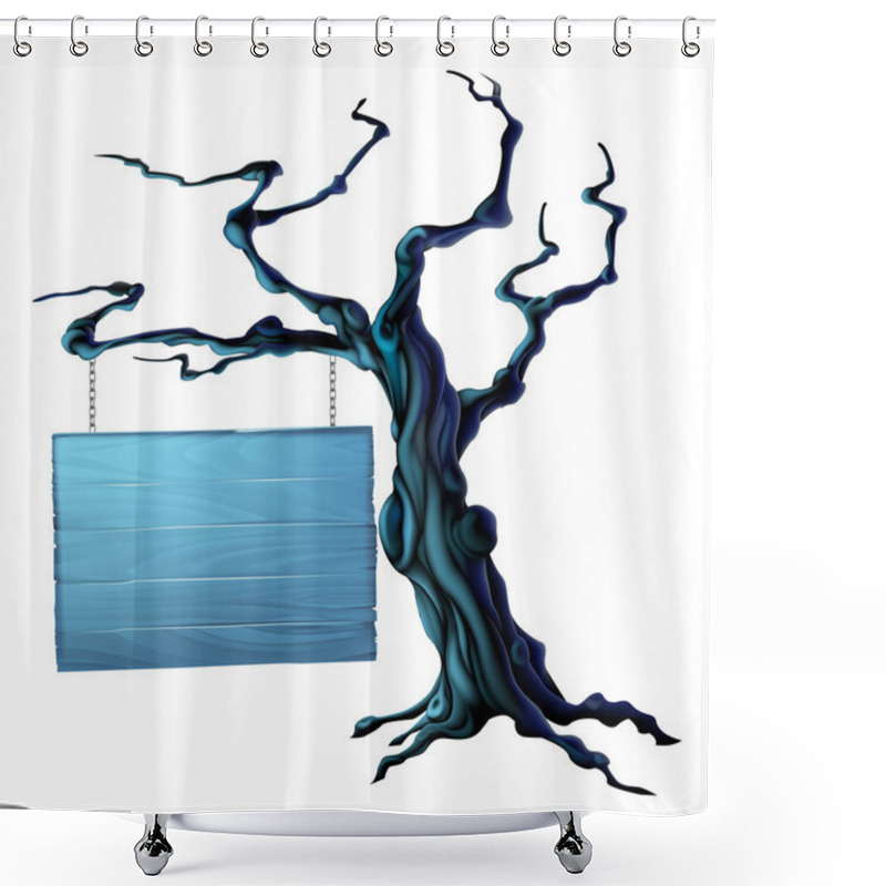 Personality  Halloween Tree Sign Shower Curtains