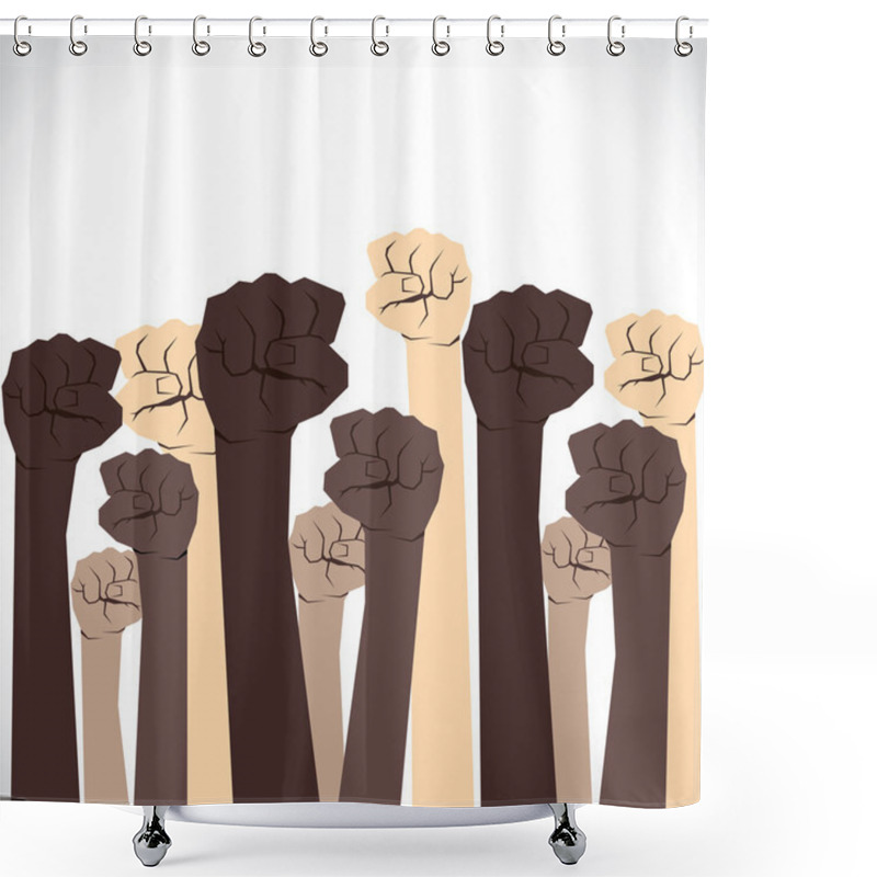 Personality  Fists Up Background Shower Curtains