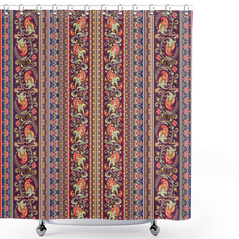 Personality  Abstract Ethnic Stripe Pattern, Vector Background Shower Curtains