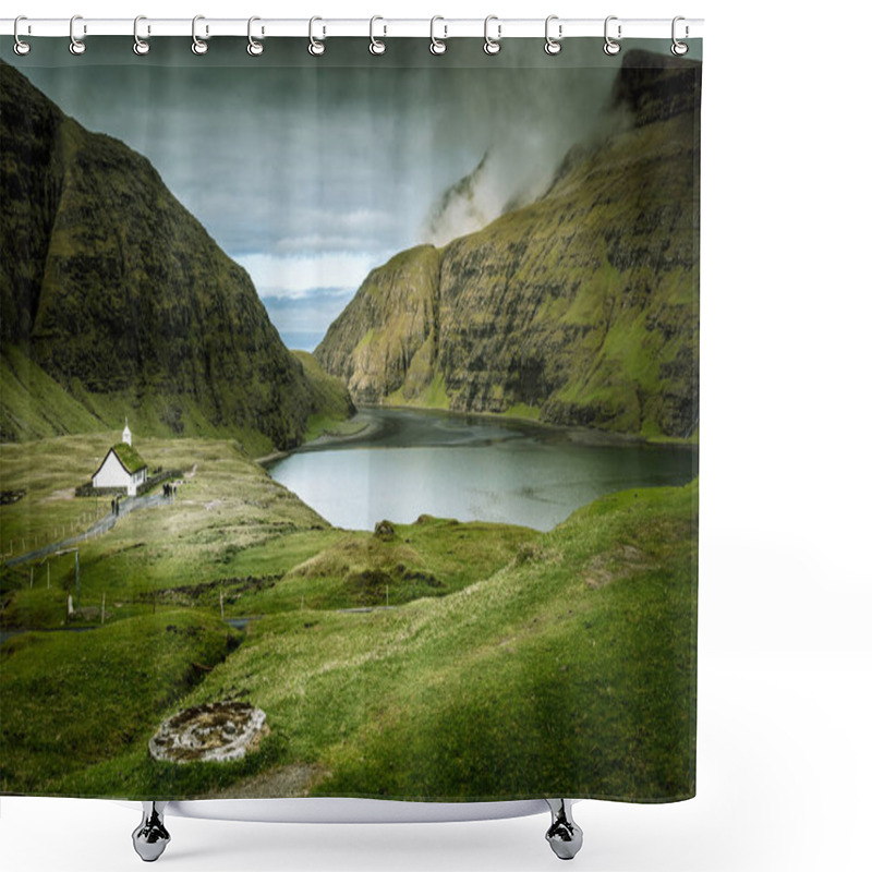 Personality  Little Church In Saksun Faroe Island Shower Curtains