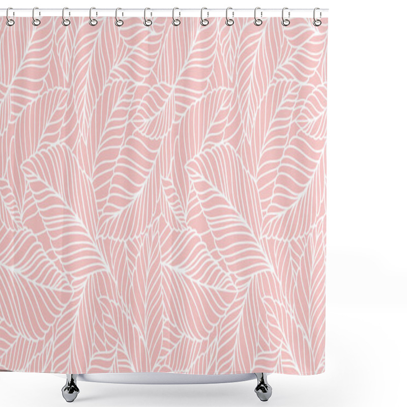 Personality  Elegant Seamless Pattern With Delicate Leaves. Vector Hand Drawn Floral Background For Fabric , Wallpaper, Print, Cover, Banner And Invitation. Shower Curtains