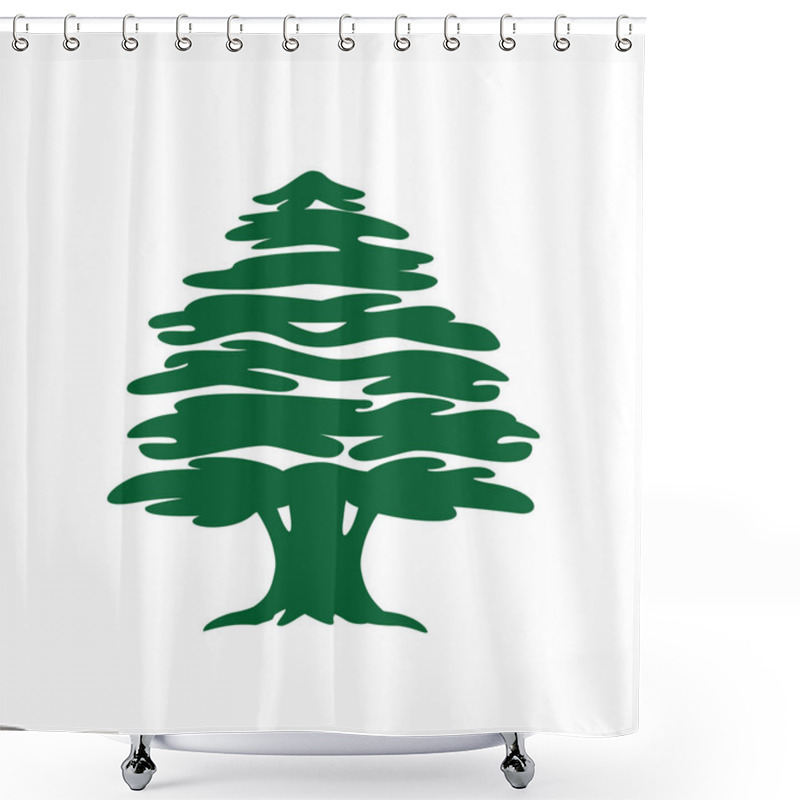 Personality  Abstract Cedar Tree. Lebanese Cedar Silhouette Can Be Used In Logo Design, Icon, Symbol. Vector Illustration. Shower Curtains