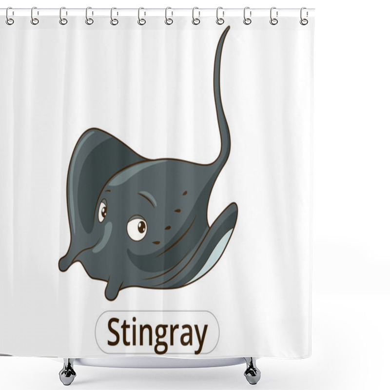 Personality  Stingray Sea Animal Fish Cartoon Illustration Shower Curtains