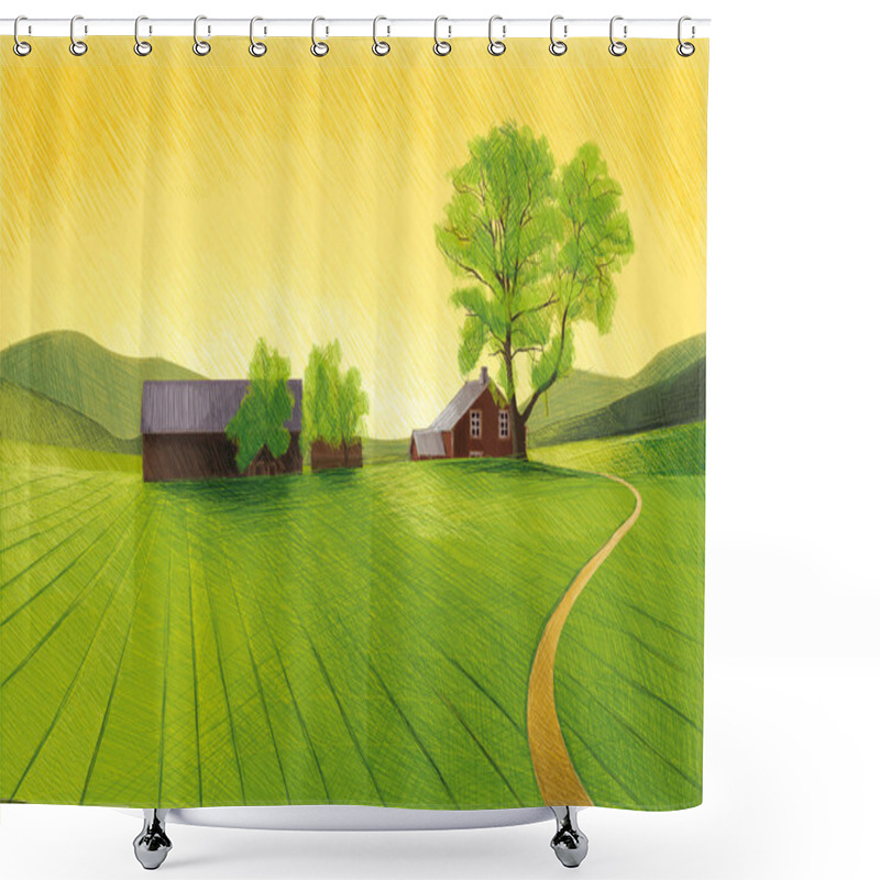 Personality  Old Farm Shower Curtains