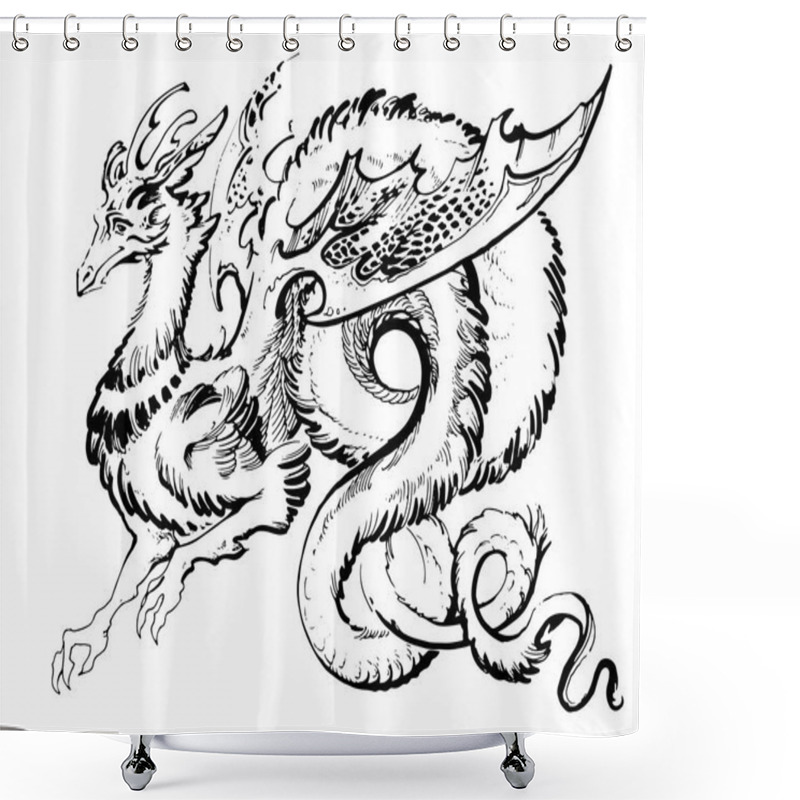 Personality  Long Winged Dragon Shower Curtains