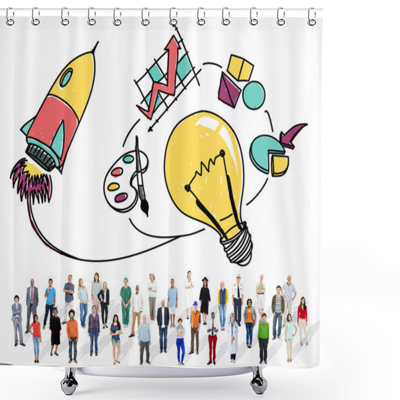 Personality  Diversity People Standing Together Shower Curtains