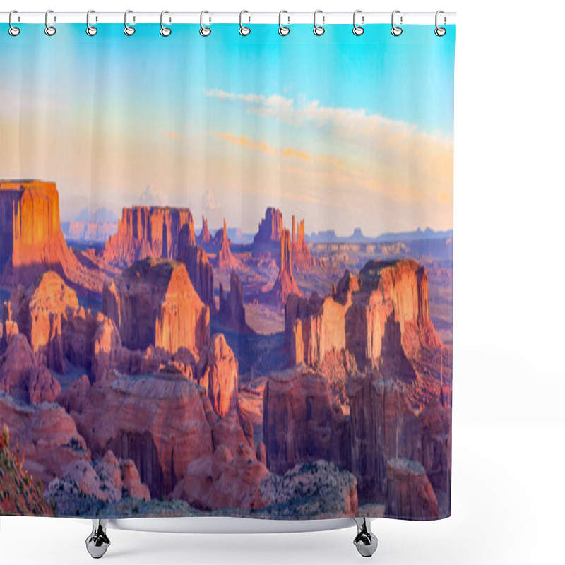 Personality  Sunrise At Hunts Mesa Viewpoint Shower Curtains