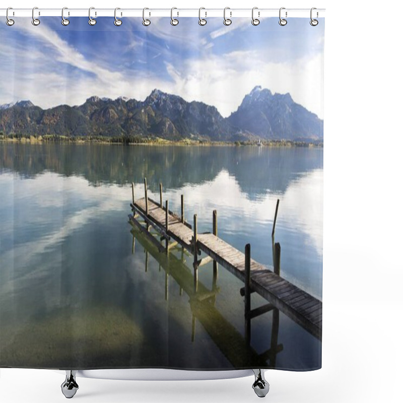 Personality  Autumn Mood With Mountain Views On Forggensee Lake Near Fussen, East Allgau, Bavaria, Germany, Europe Shower Curtains