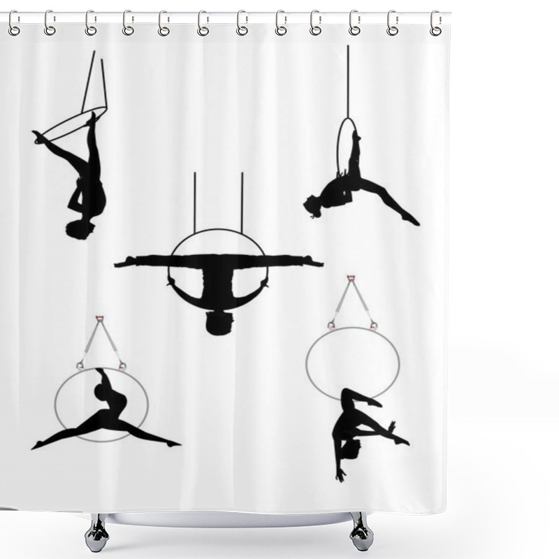 Personality  Aerial Hoop Acrobats Shower Curtains