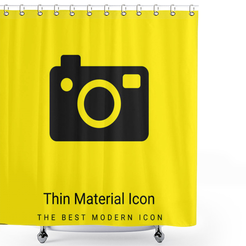 Personality  Big Photo Camera Minimal Bright Yellow Material Icon Shower Curtains