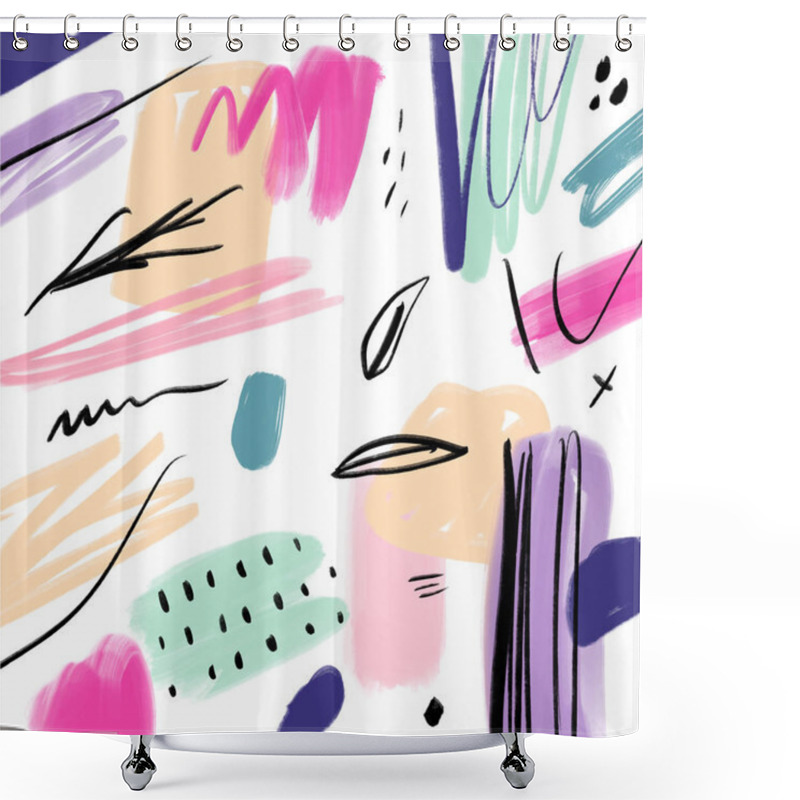 Personality  Abstration Background. Hand Drawn Stylized Temting Contemporary Art. Boho Hipster Drawing Shower Curtains