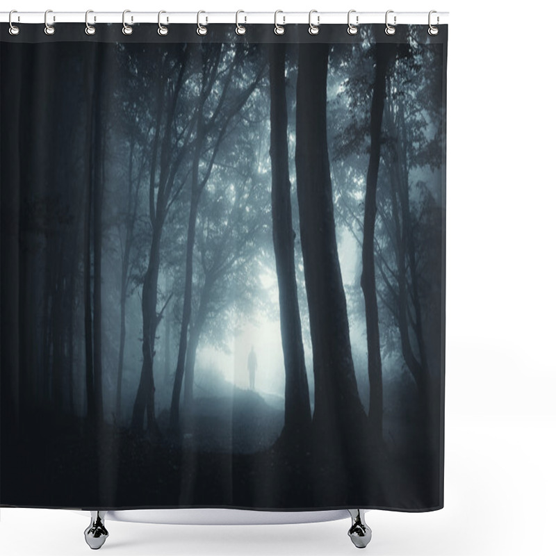 Personality  Shadow Sneaking In The Forest Shower Curtains