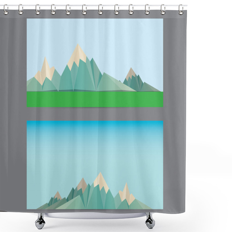 Personality  Low Poly Mountains Web Banners Shower Curtains