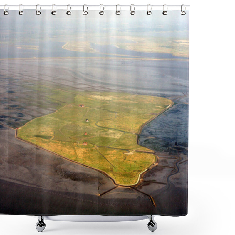 Personality  Hallig From Seagulls Perspective Shower Curtains