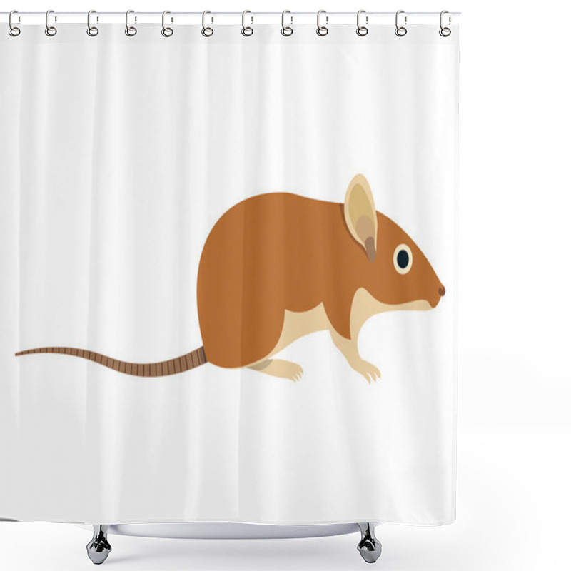 Personality  Field Mouse Vector Illustration. Field Mouse Isolated On White Background. Shower Curtains